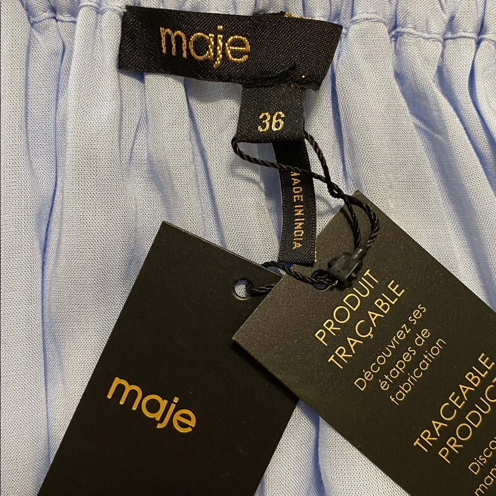 NWT Maje Flared Light Blue Dress Size 36 US 4 - Picture 10 of 11